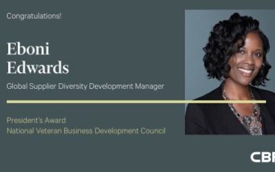 NVBDC awards Eboni Edwards, from CBRE, “Presidents Award 2022”.
