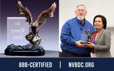 NVBDC awards Edna M. Zapata-Fuller, from State Compensation Insurance Fund, “Presidents Award 2022”.