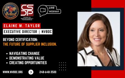 National Veteran Business Development Council - SD/VOB Certification NVBDC Executive Director Elaine Taylor to Join National Panel on the Future of Supplier Inclusion